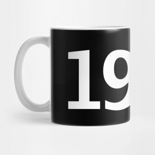 1973 Minimal Typography Vintage Retro White Text Mug